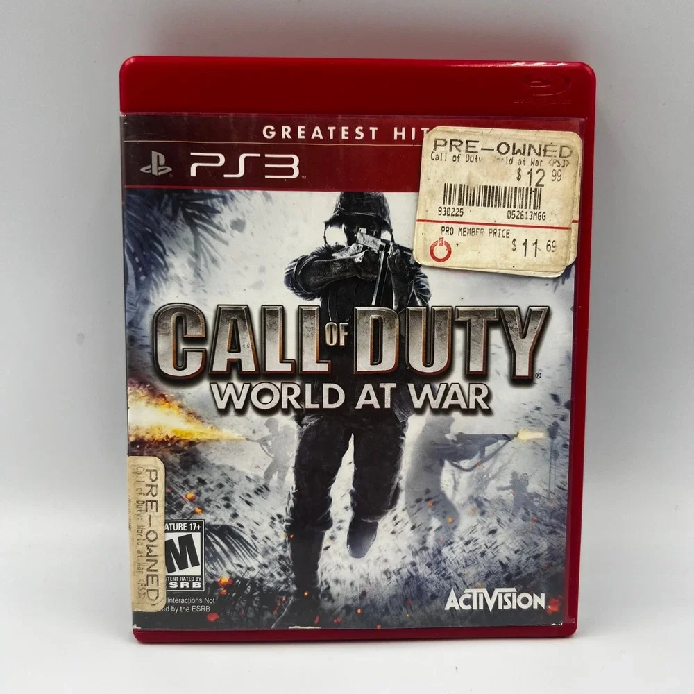 Call of Duty World at War PS3 Sony PlayStation 3 Greatest Hits Shooter Game